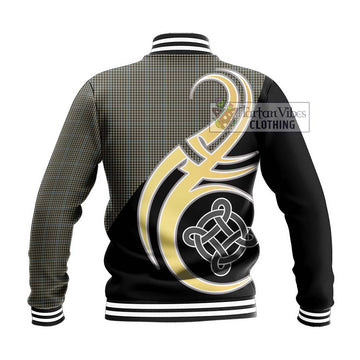 Haig Tartan Baseball Jacket with Family Crest and Celtic Symbol Style