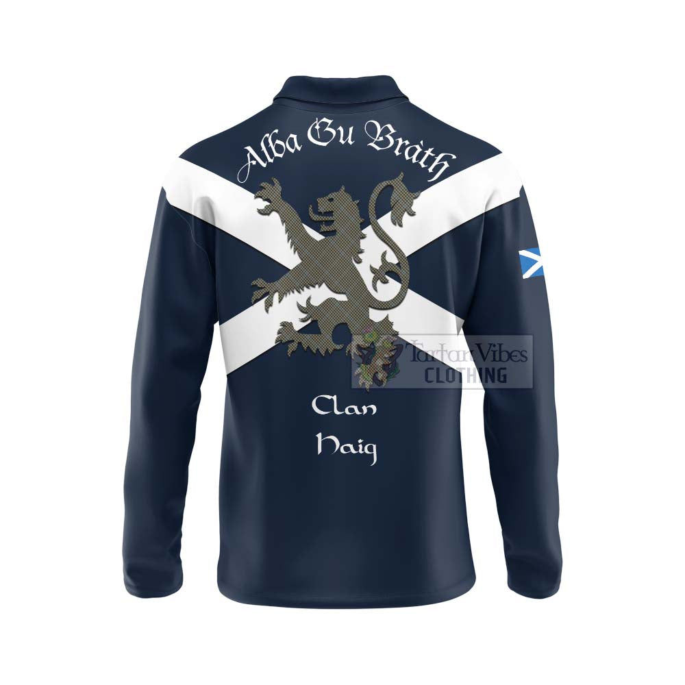 Tartan Vibes Clothing Haig Tartan Lion Rampant Long Sleeve Polo Shirt – Proudly Display Your Heritage with Alba Gu Brath and Clan Name