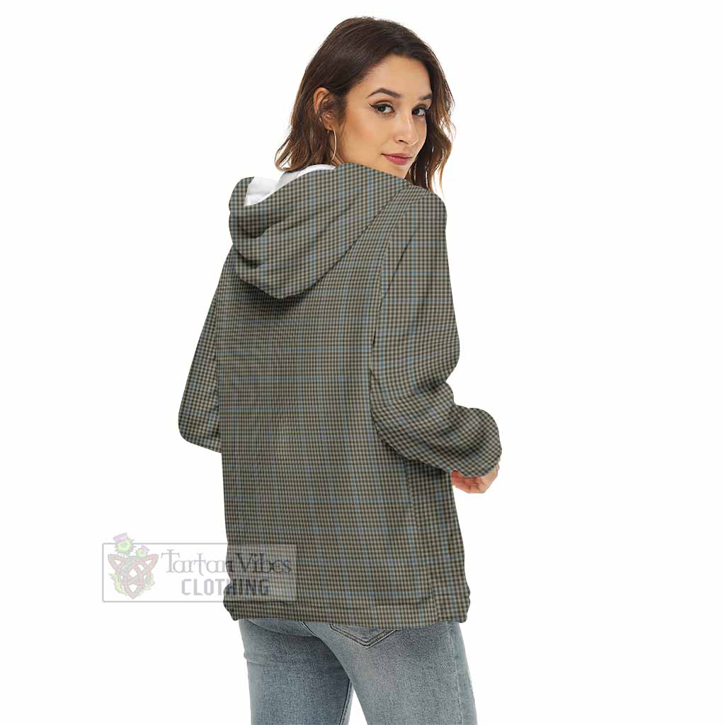 Tartan Vibes Clothing Haig Tartan Crest Women's Borg  Half Zip Fleece Hoodie