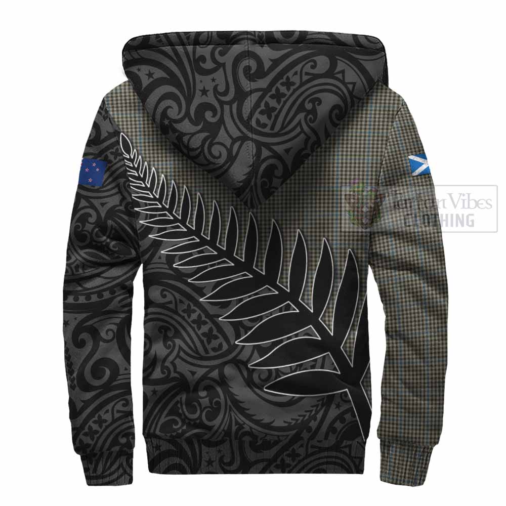 Tartan Vibes Clothing Haig Crest Tartan Sherpa Hoodie with New Zealand Silver Fern Half Style