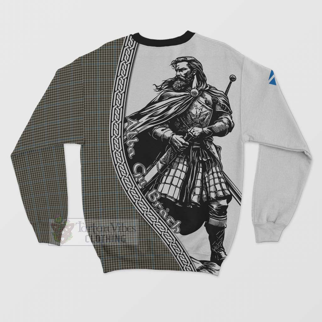 Tartan Vibes Clothing Haig Tartan Clan Crest Sweatshirt with Highlander Warrior Celtic Style