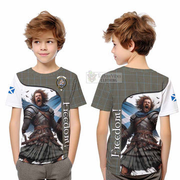 Haig Crest Tartan Kid T-Shirt Inspired by the Freedom of Scottish Warrior