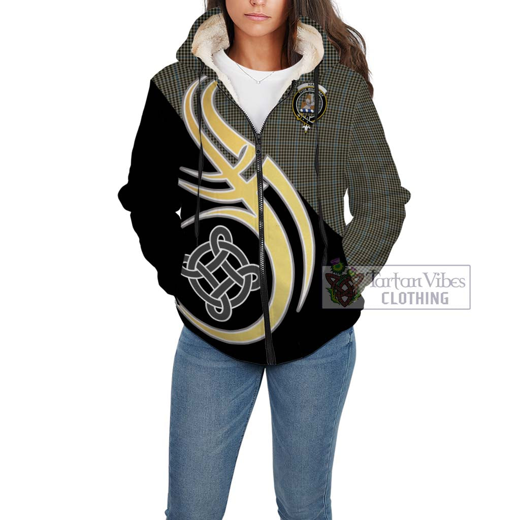 Haig Tartan Sherpa Hoodie with Family Crest and Celtic Symbol Style Unisex - Tartan Vibes Clothing