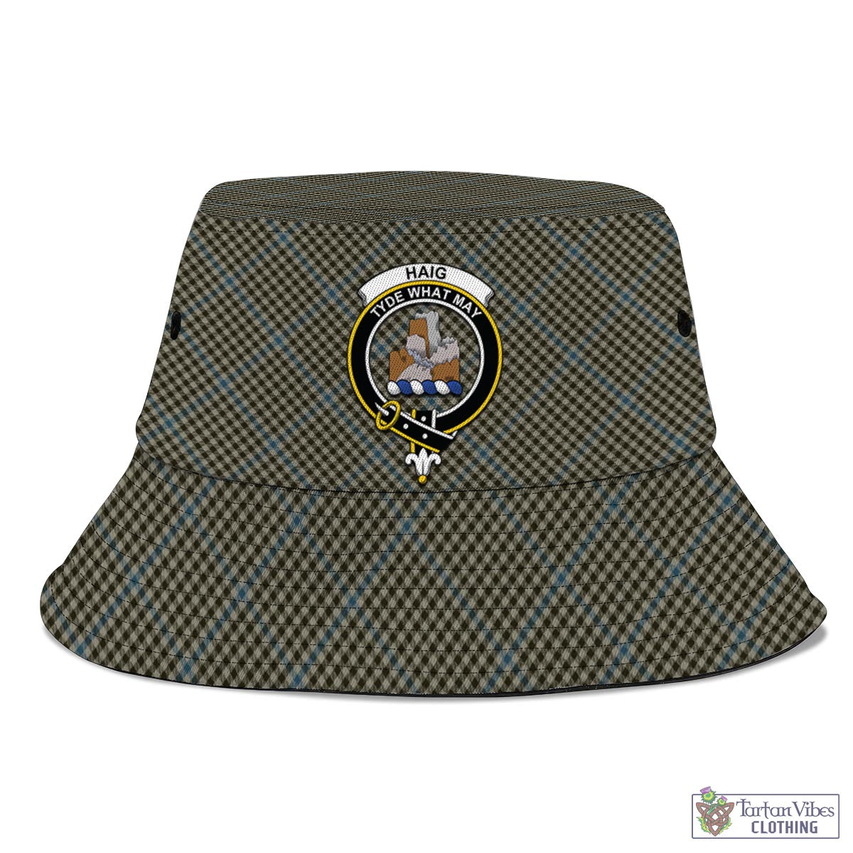 Tartan Vibes Clothing Haig Tartan Bucket Hat with Family Crest