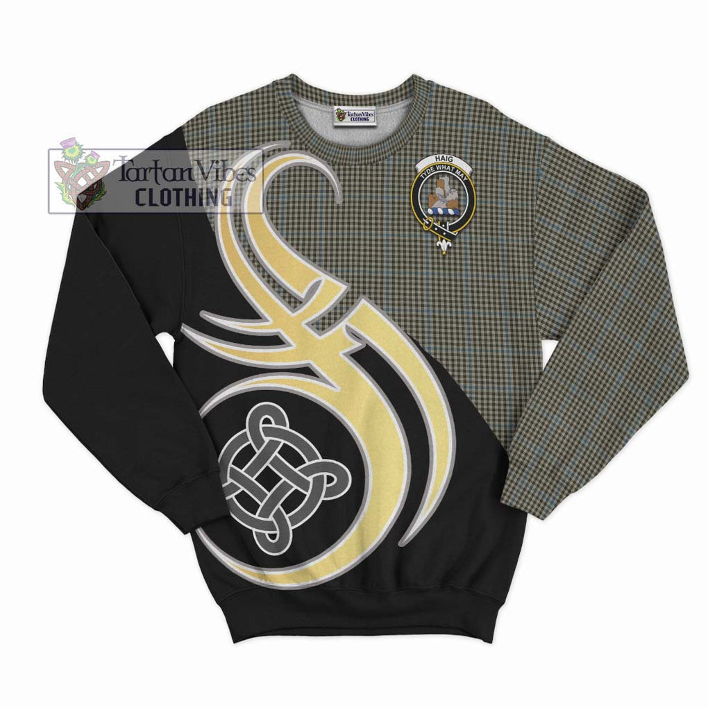 Haig Tartan Sweatshirt with Family Crest and Celtic Symbol Style - Tartan Vibes Clothing