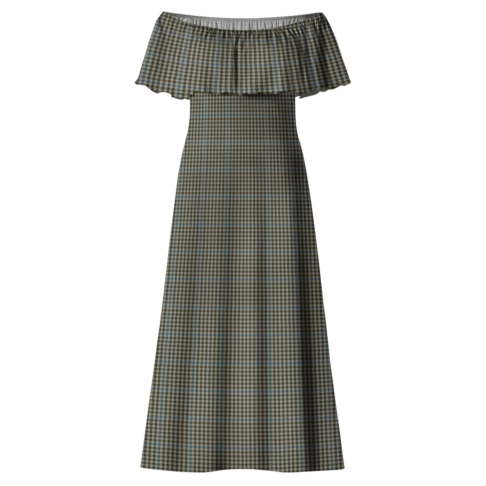 Haig Tartan Off Shoulder Long Dress - Tartanvibesclothing