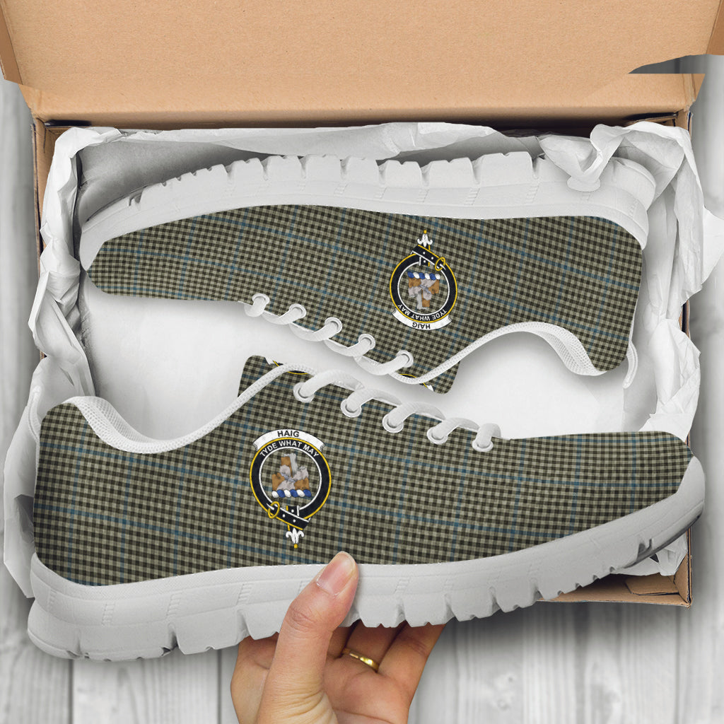 Haig Tartan Sneakers with Family Crest - Tartan Vibes Clothing