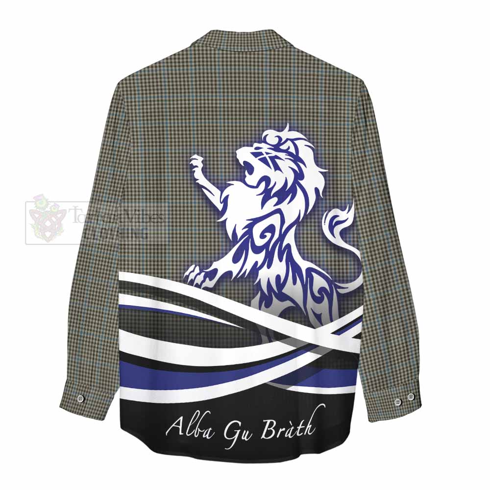 Tartan Vibes Clothing Haig Tartan Women's Casual Shirt with Alba Gu Brath Regal Lion Emblem