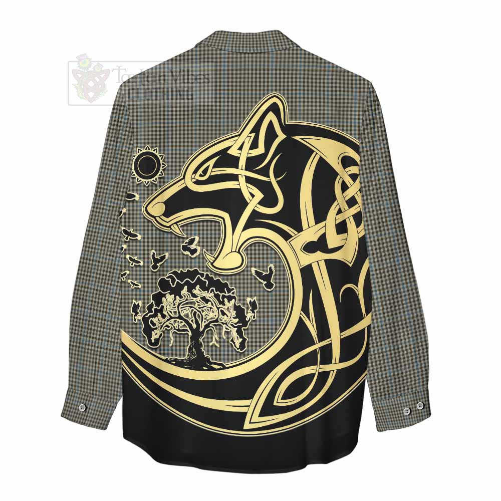 Tartan Vibes Clothing Haig Tartan Women's Casual Shirt with Family Crest Celtic Wolf Style