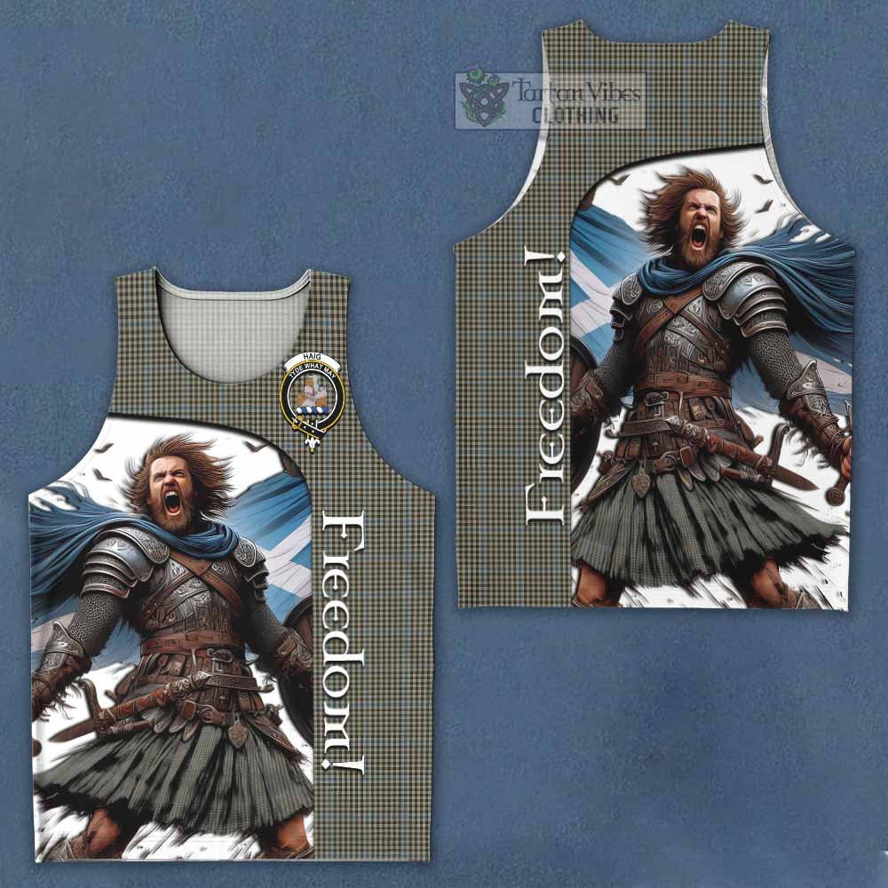 Tartan Vibes Clothing Haig Crest Tartan Men's Tank Top Inspired by the Freedom of Scottish Warrior