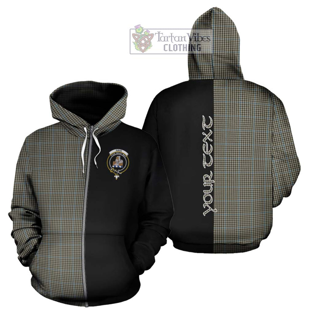 Haig Tartan Hoodie with Family Crest and Half Of Me Style - Tartanvibesclothing Shop