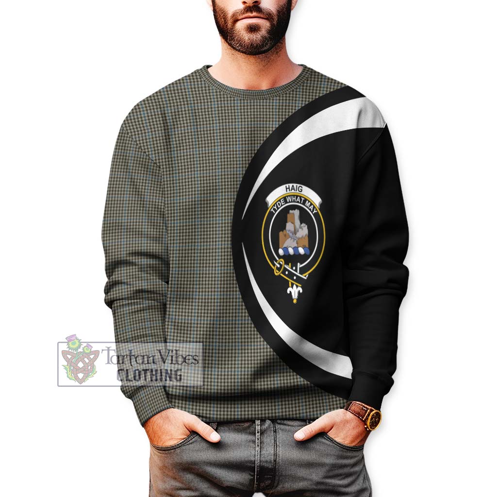 Haig Tartan Sweatshirt with Family Crest Circle Style - Tartan Vibes Clothing