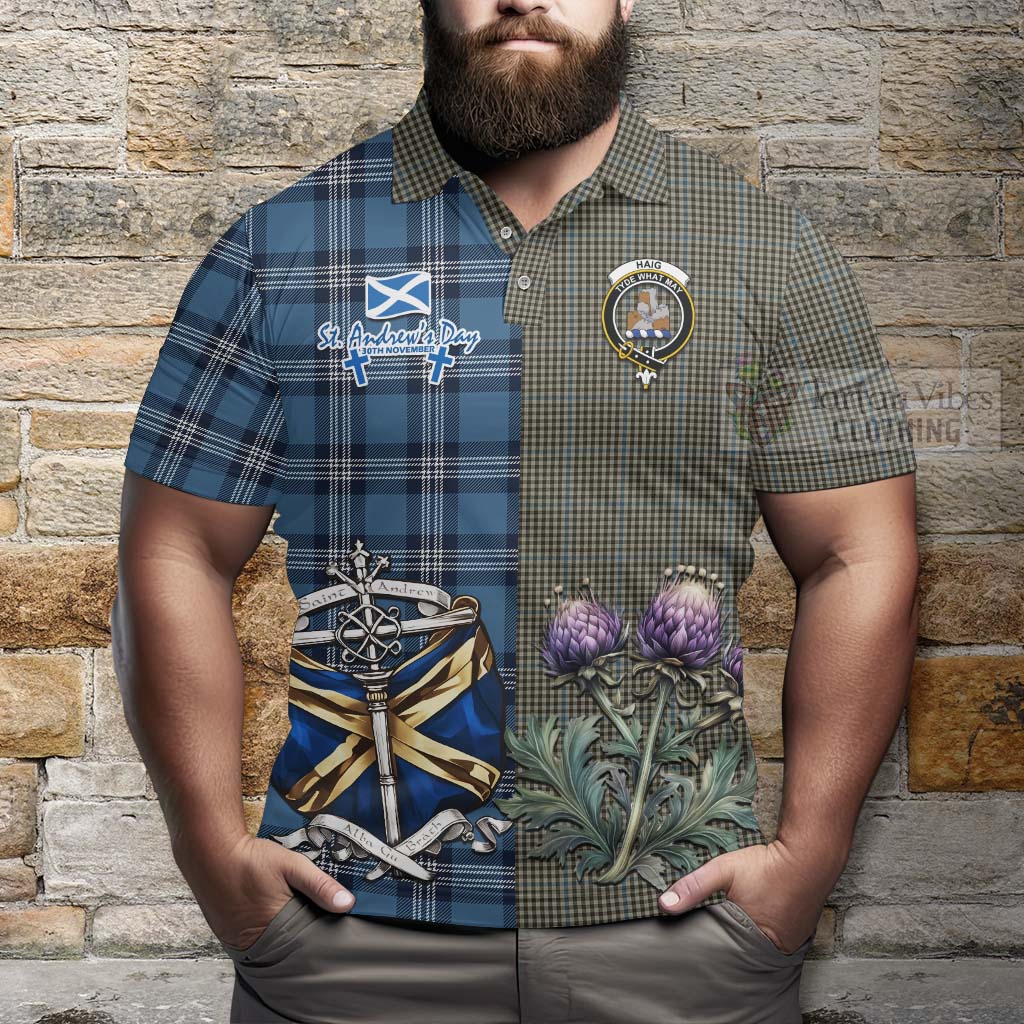 Tartan Vibes Clothing Haig Tartan Polo Shirt Happy St. Andrew's Day Half Tartan Style