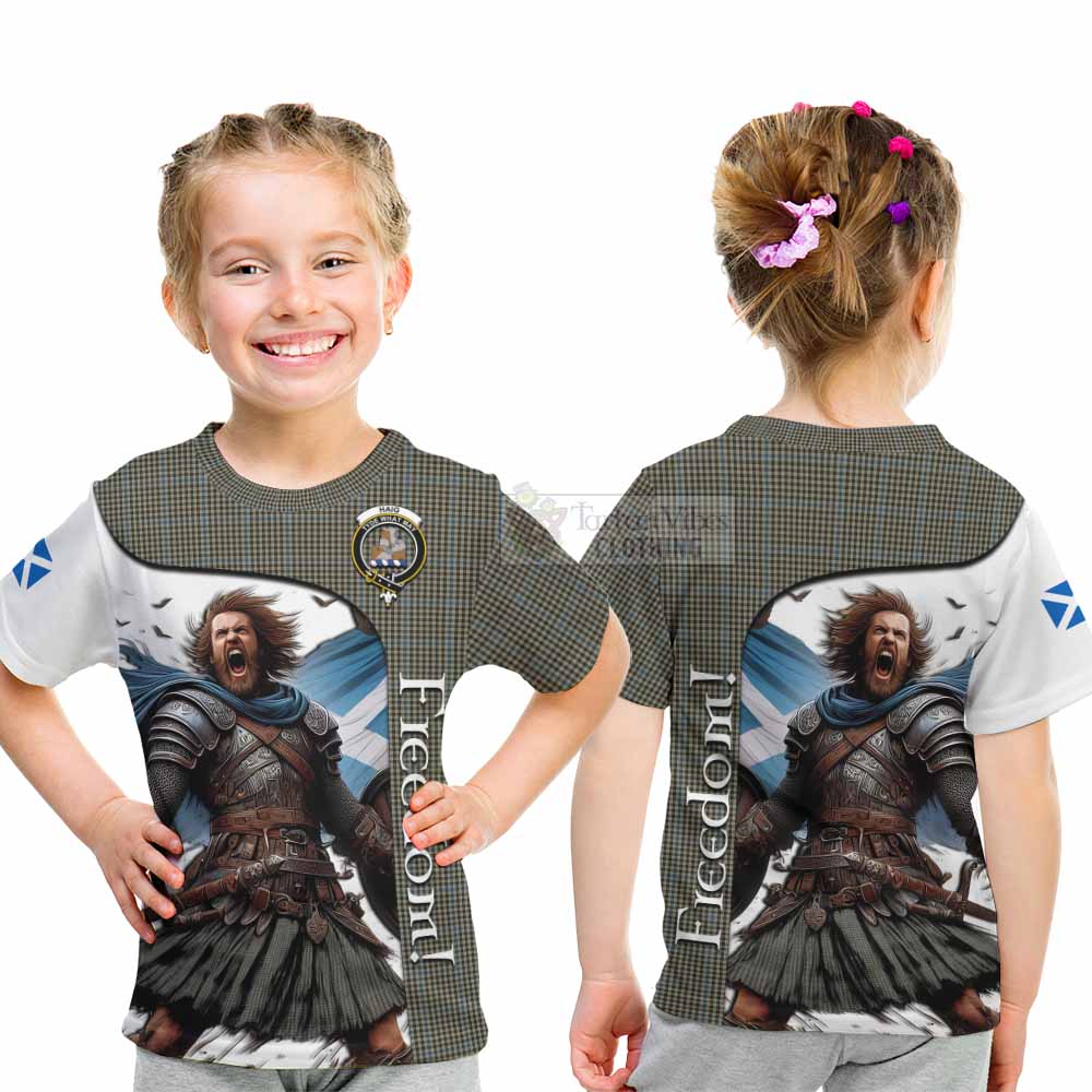 Tartan Vibes Clothing Haig Crest Tartan Kid T-Shirt Inspired by the Freedom of Scottish Warrior