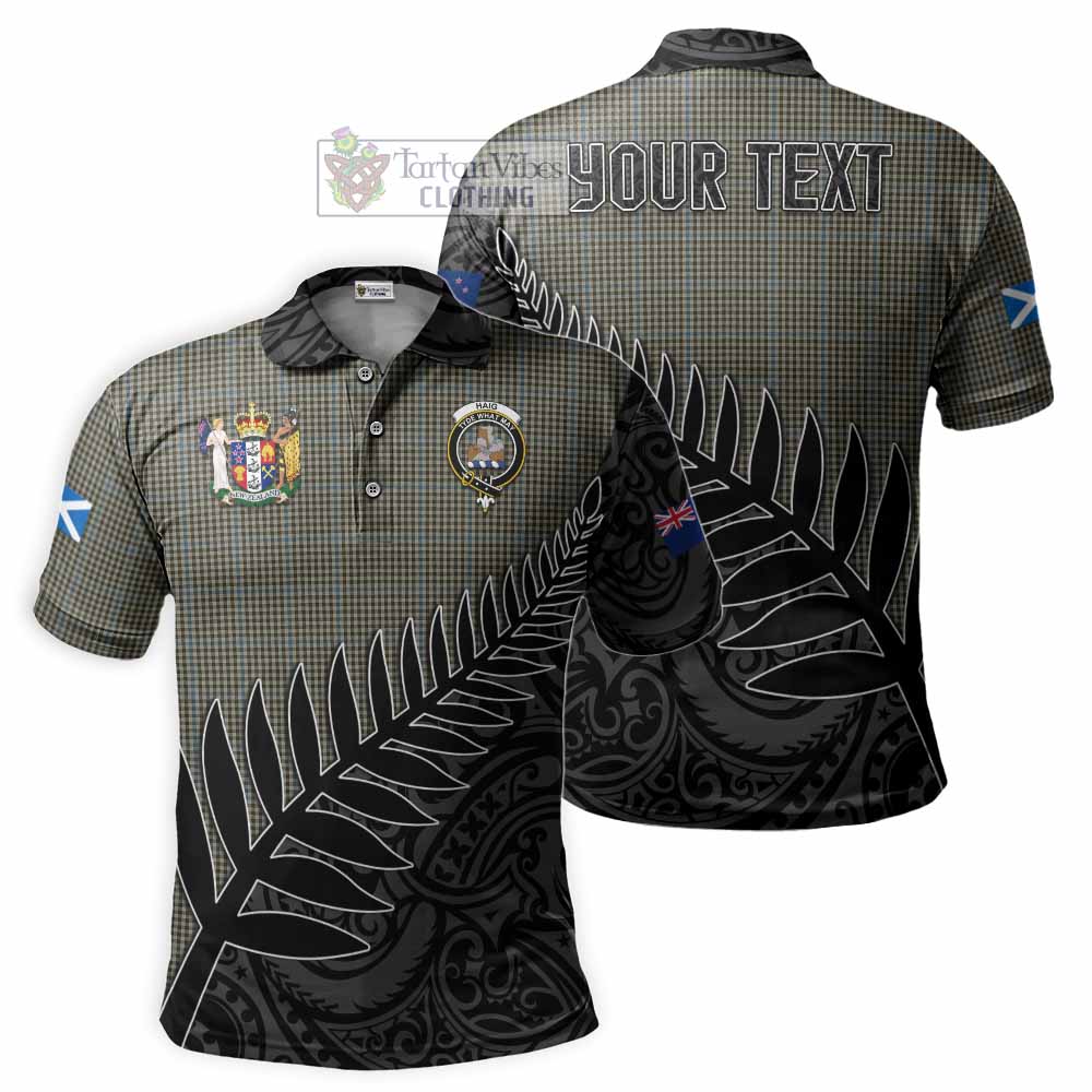 Haig Crest Tartan Polo Shirt with New Zealand Silver Fern Half Style