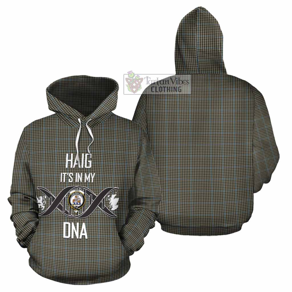 Tartan Vibes Clothing Haig Tartan Cotton Hoodie with Family Crest DNA In Me Style