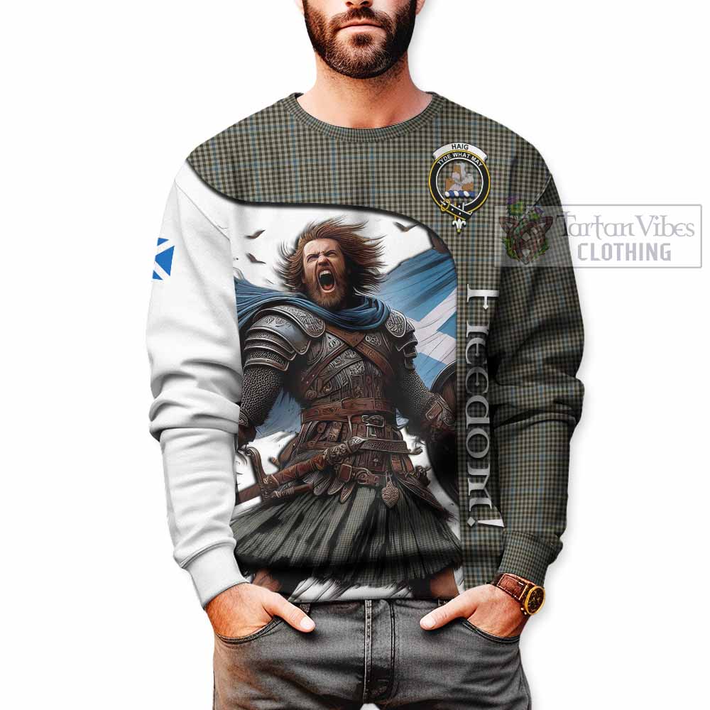 Tartan Vibes Clothing Haig Crest Tartan Sweatshirt Inspired by the Freedom of Scottish Warrior