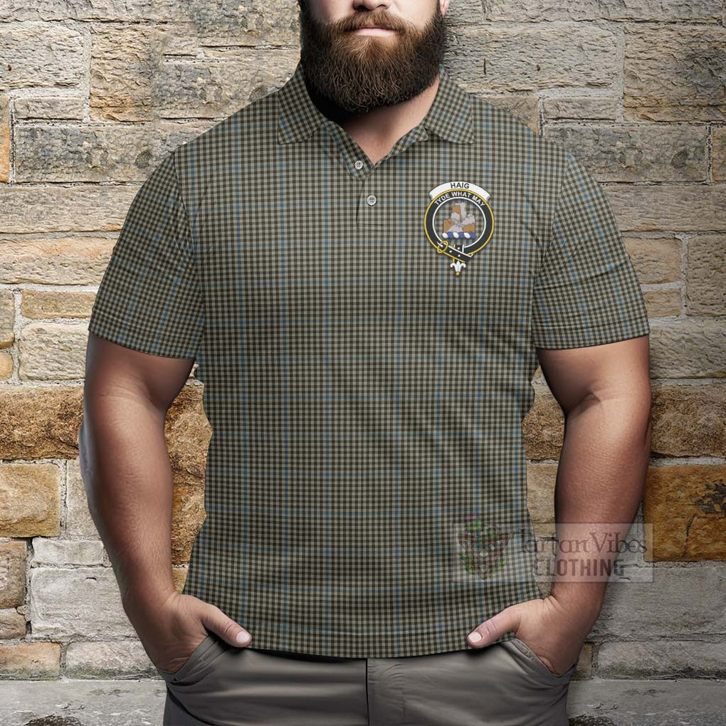 Tartan Vibes Clothing Haig Tartan Polo Shirt with Family Crest and Bearded Skull Holding Bottles of Whiskey