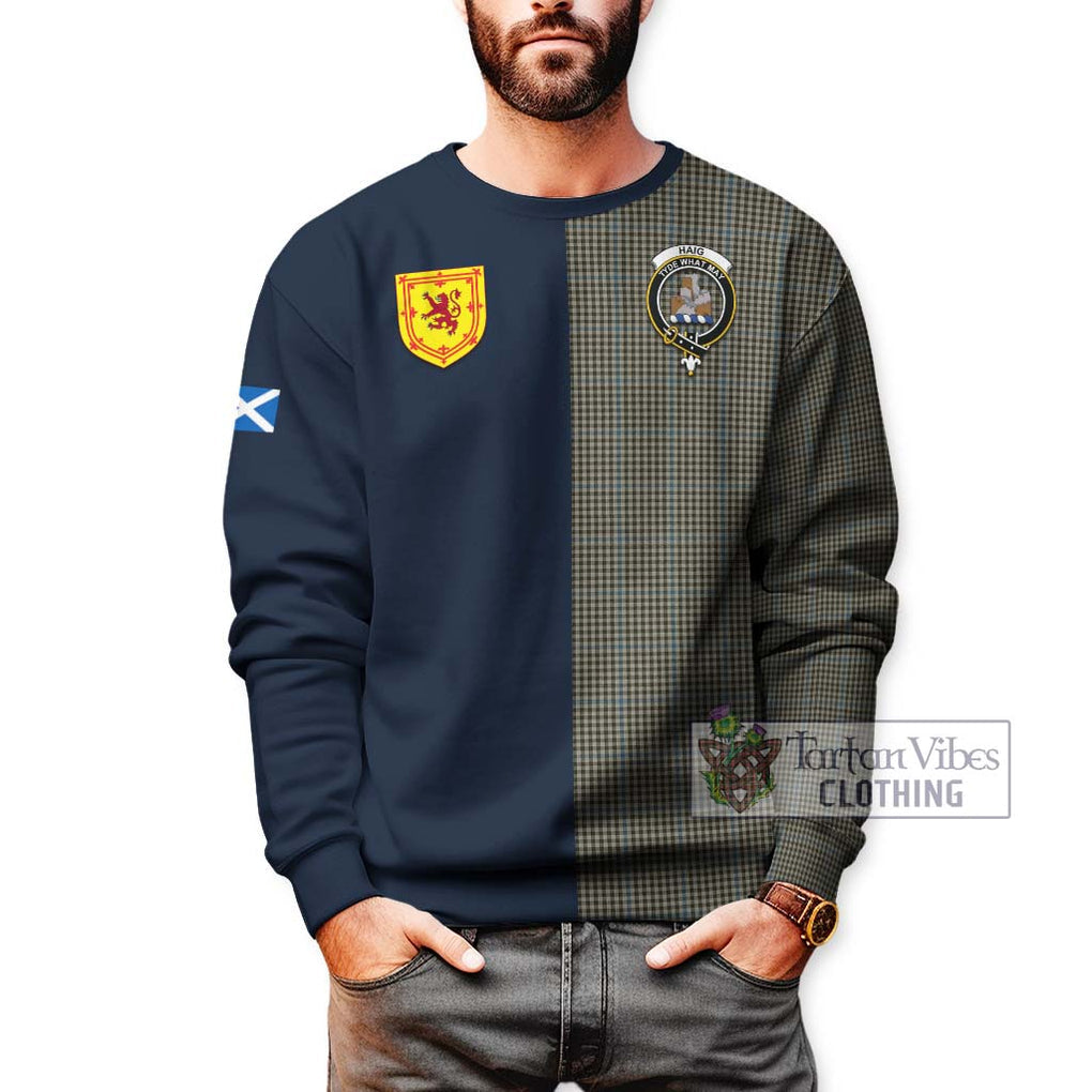 Tartan Vibes Clothing Haig Tartan Sweatshirt with Scottish Lion Royal Arm Half Style