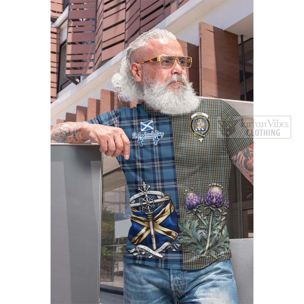 Tartan Vibes Clothing Haig Tartan Cotton T-shirt Happy St. Andrew's Day Half Tartan Style