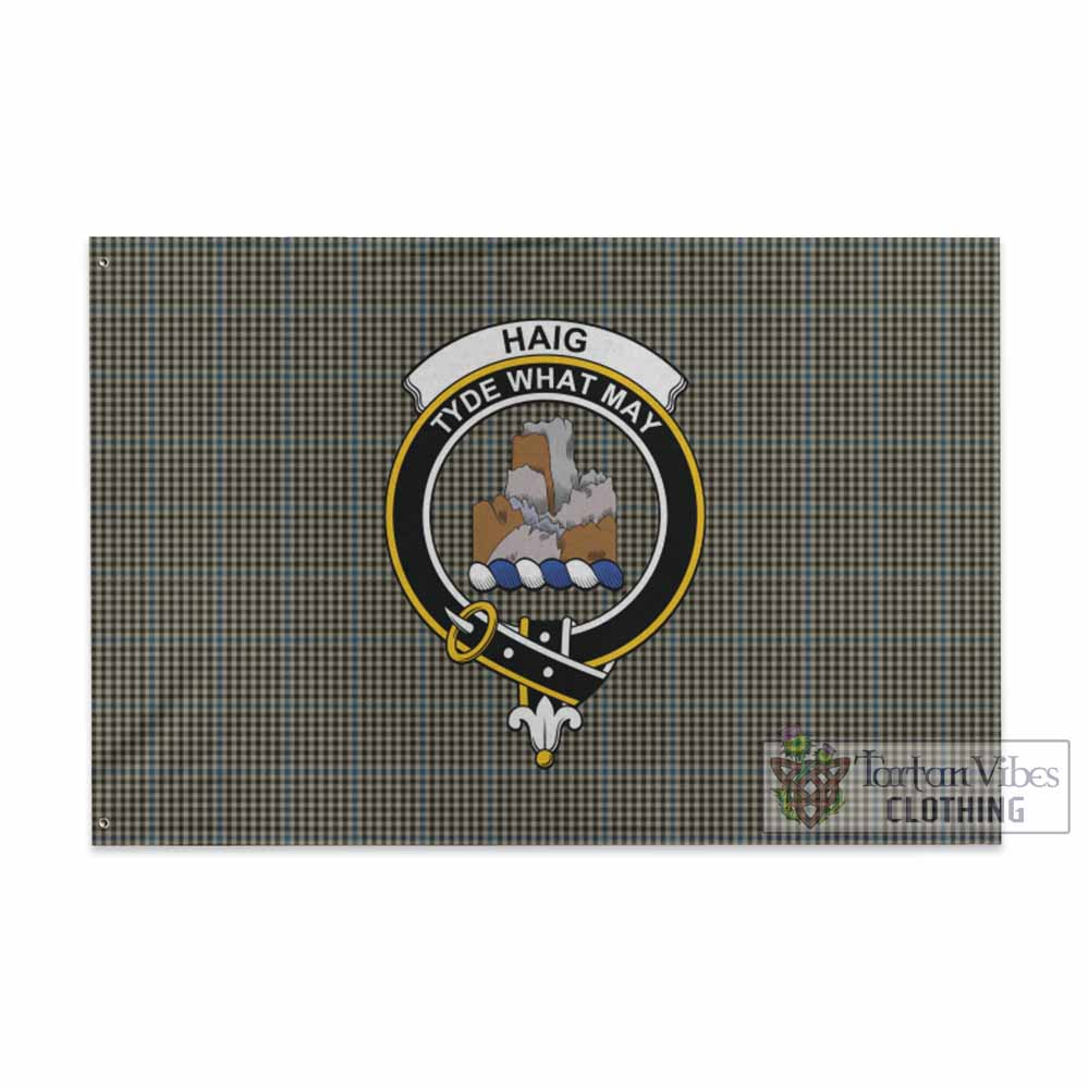 Tartan Vibes Clothing Haig Tartan House Flag with Family Crest