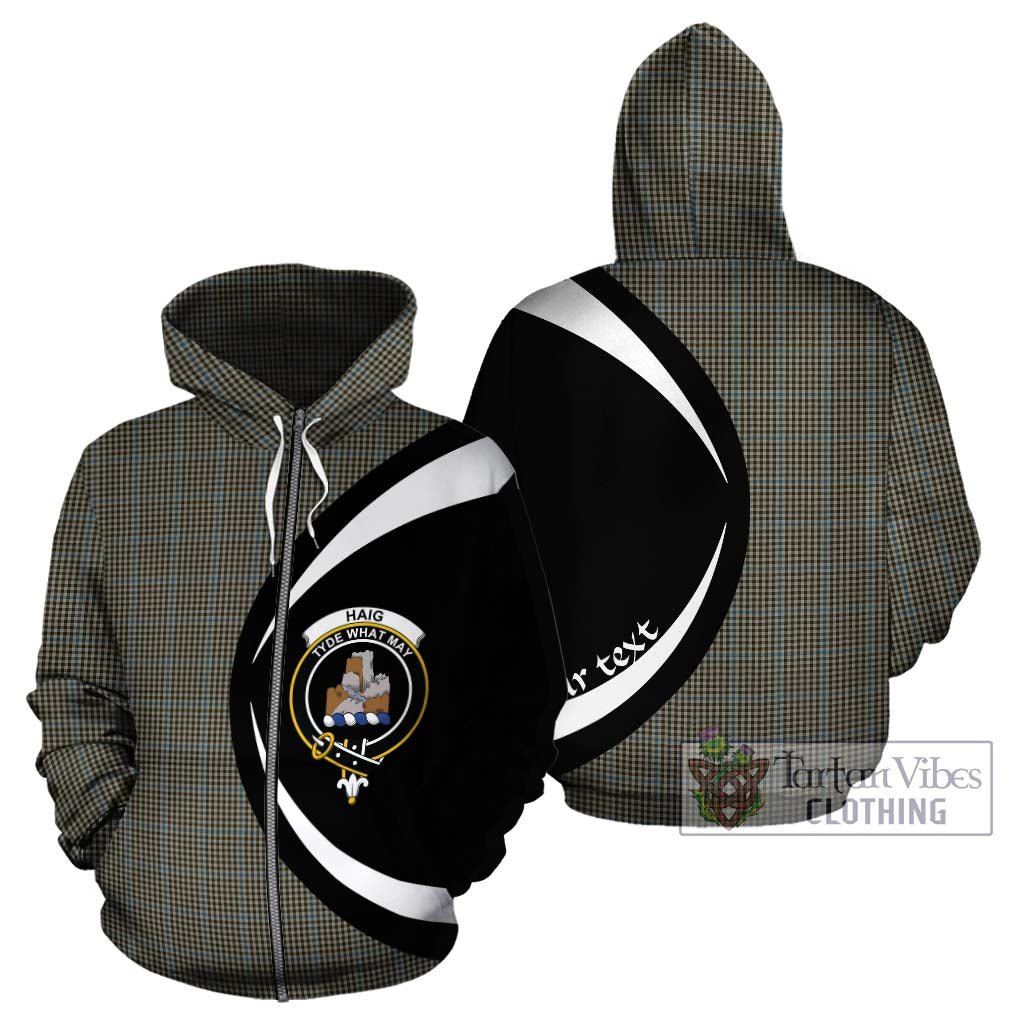 Tartan Vibes Clothing Haig Tartan Hoodie with Family Crest Circle Style