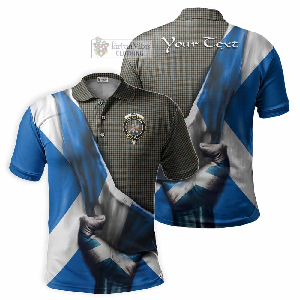 Tartan Vibes Clothing Haig Tartan Polo Shirt with Family Crest Scotland Patriotic Style