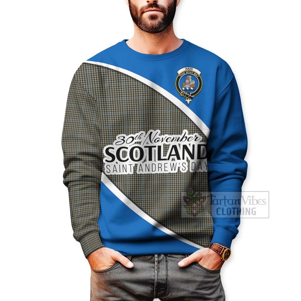 Tartan Vibes Clothing Haig Family Crest Tartan Sweatshirt Celebrate Saint Andrew's Day in Style