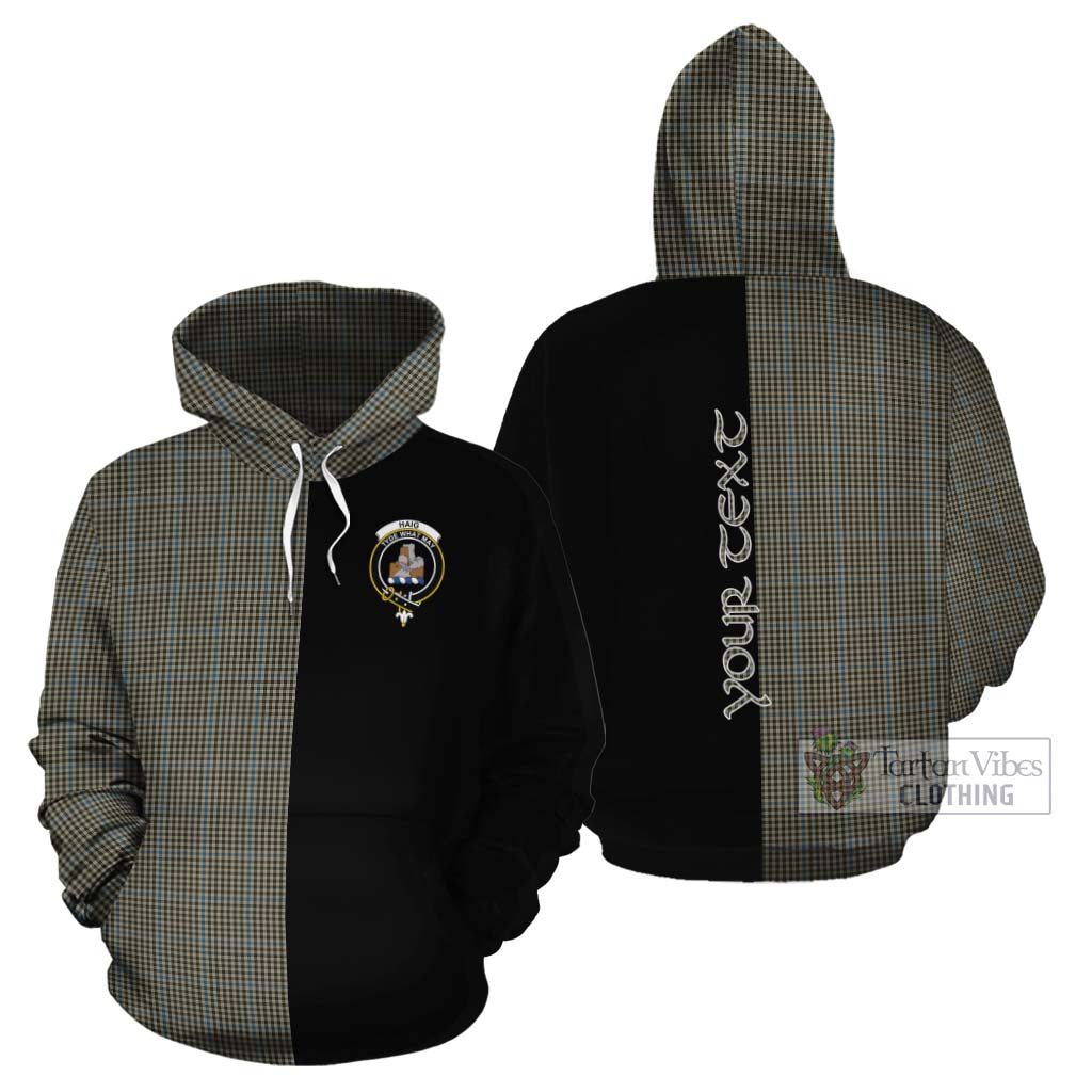 Tartan Vibes Clothing Haig Tartan Cotton Hoodie with Family Crest and Half Of Me Style