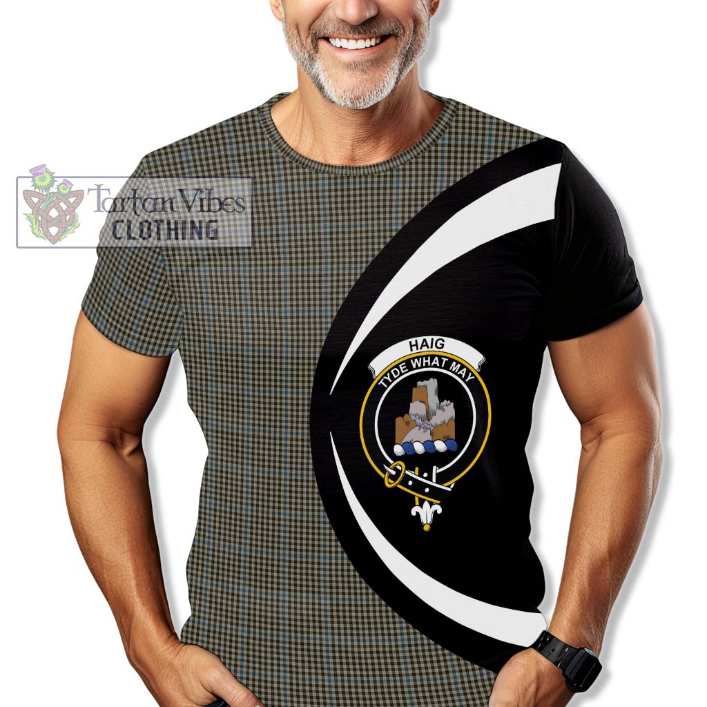 Tartan Vibes Clothing Haig Tartan T-Shirt with Family Crest Circle Style