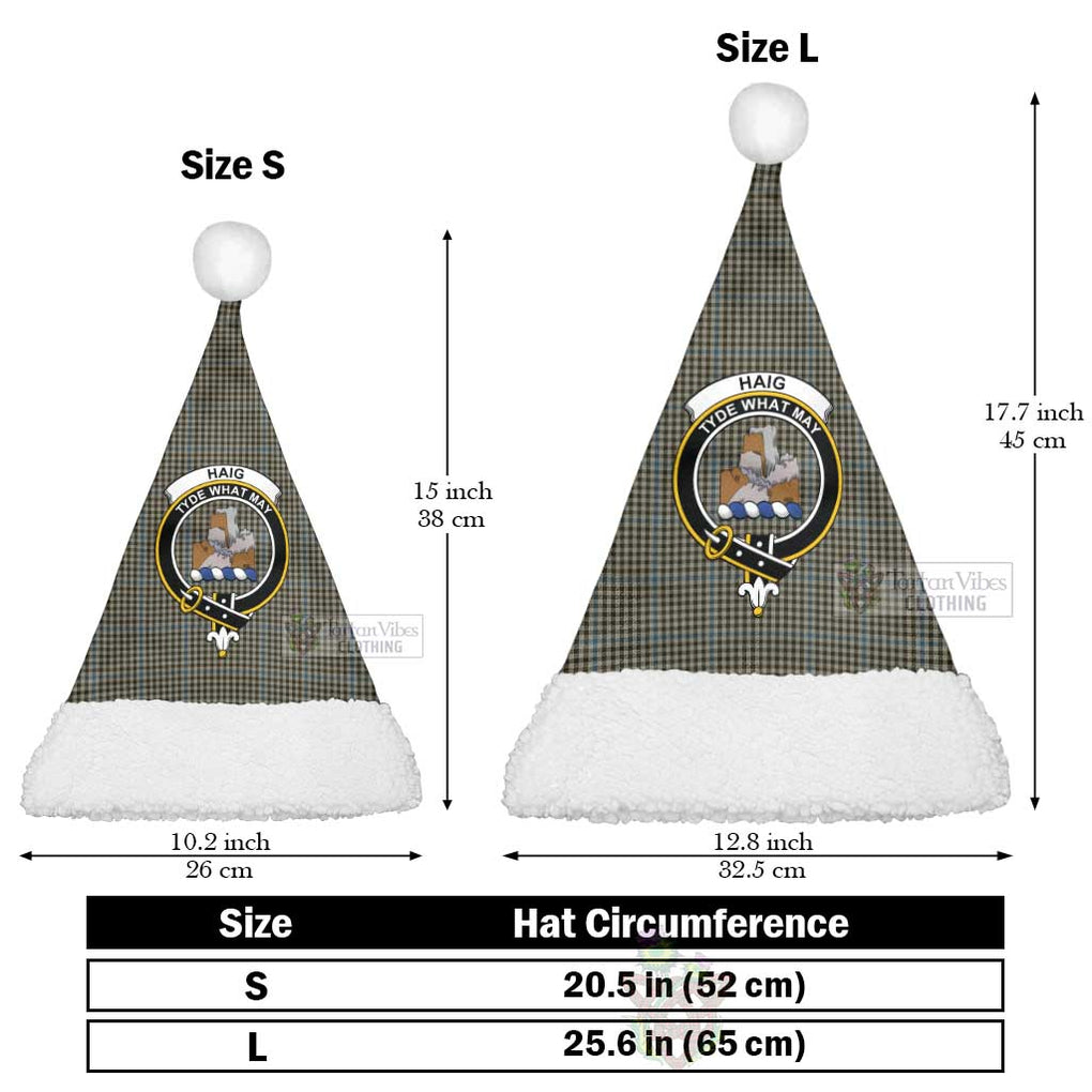 Tartan Vibes Clothing Haig Tartan Christmas Santa Hats with Family Crest