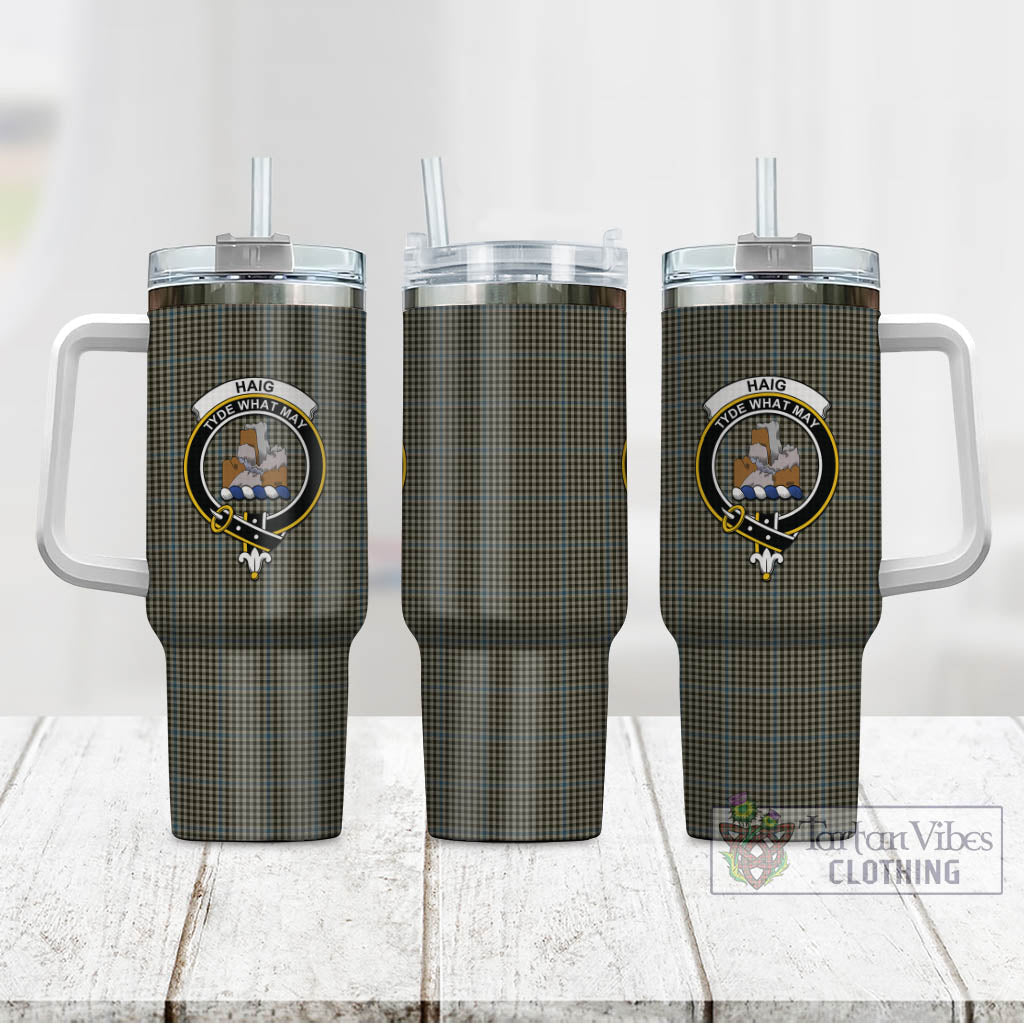 Tartan Vibes Clothing Haig Tartan and Family Crest Tumbler with Handle