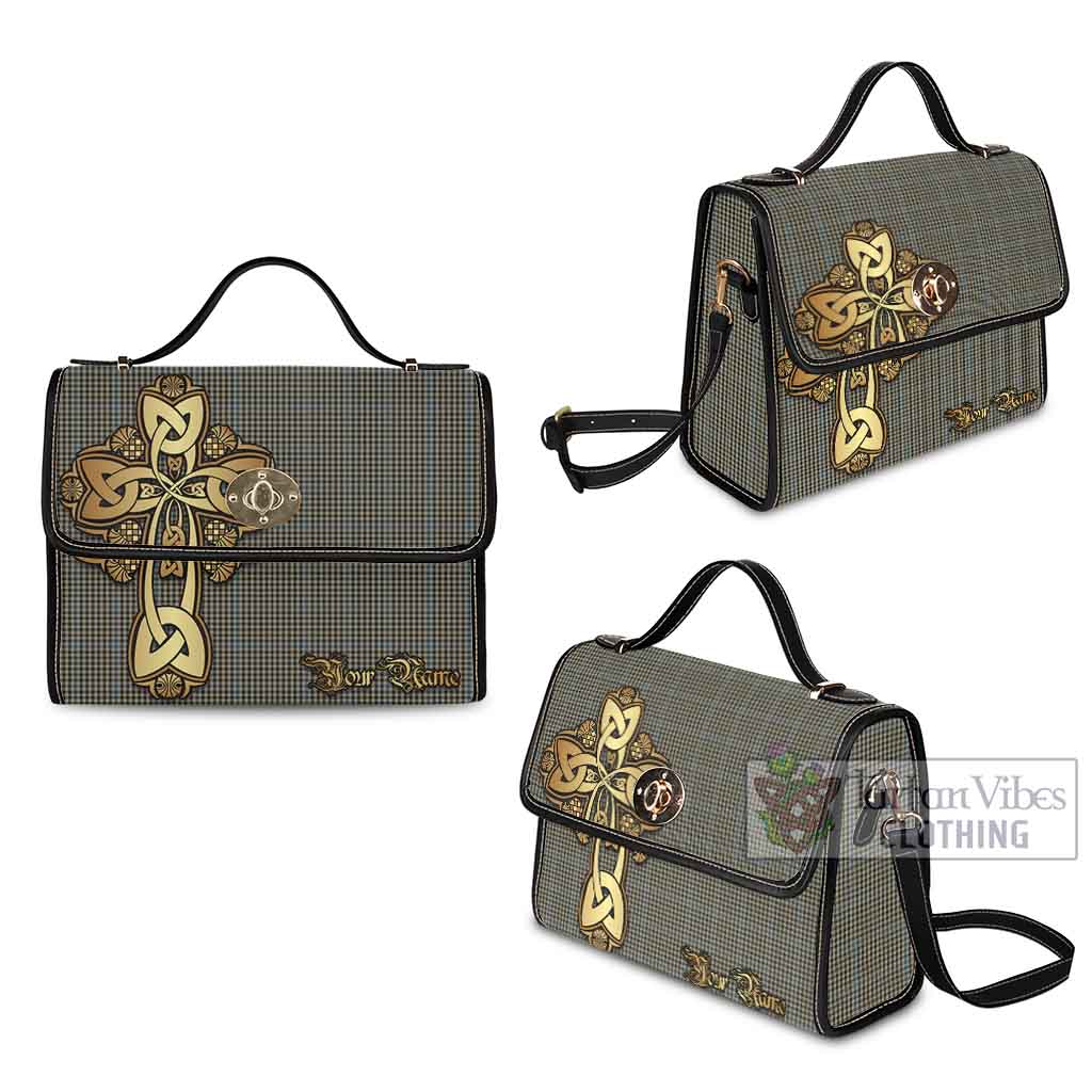 Tartan Vibes Clothing Haig Tartan Waterproof Canvas Bag Golden Thistle Celtic Cross Style