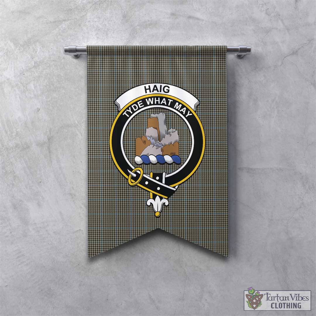 Tartan Vibes Clothing Haig Tartan Gonfalon, Tartan Banner with Family Crest