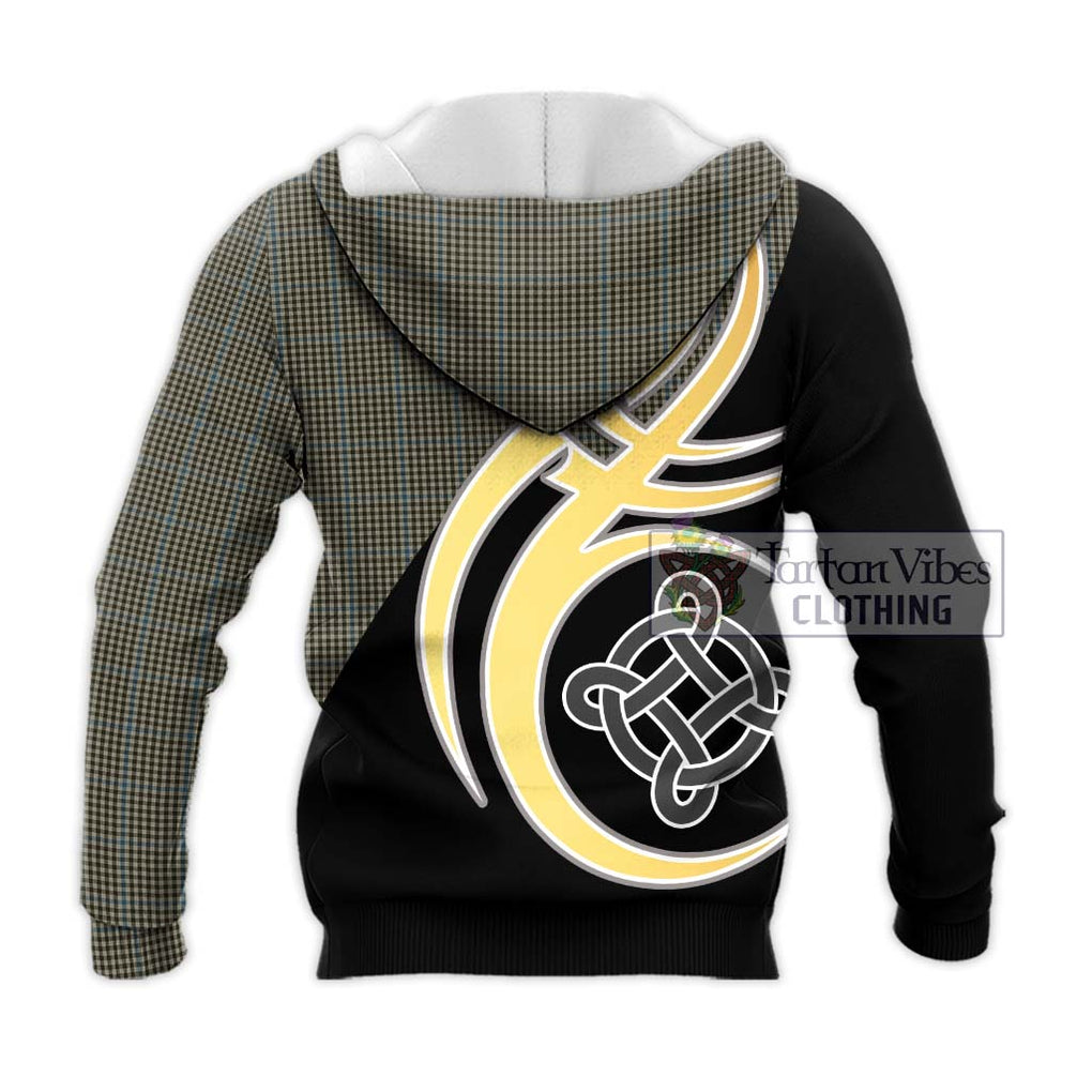 Haig Tartan Knitted Hoodie with Family Crest and Celtic Symbol Style - Tartan Vibes Clothing