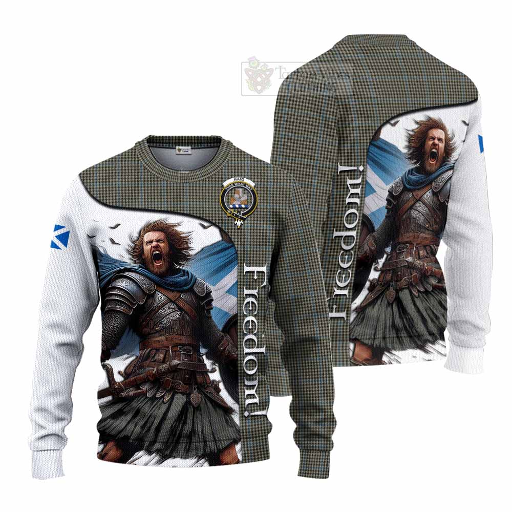 Tartan Vibes Clothing Haig Crest Tartan Knitted Sweater Inspired by the Freedom of Scottish Warrior