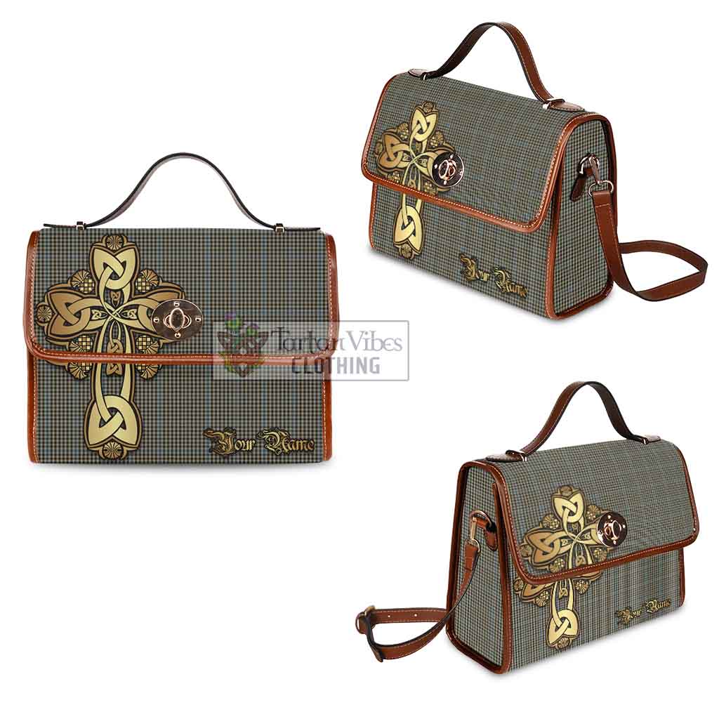 Tartan Vibes Clothing Haig Tartan Waterproof Canvas Bag Golden Thistle Celtic Cross Style