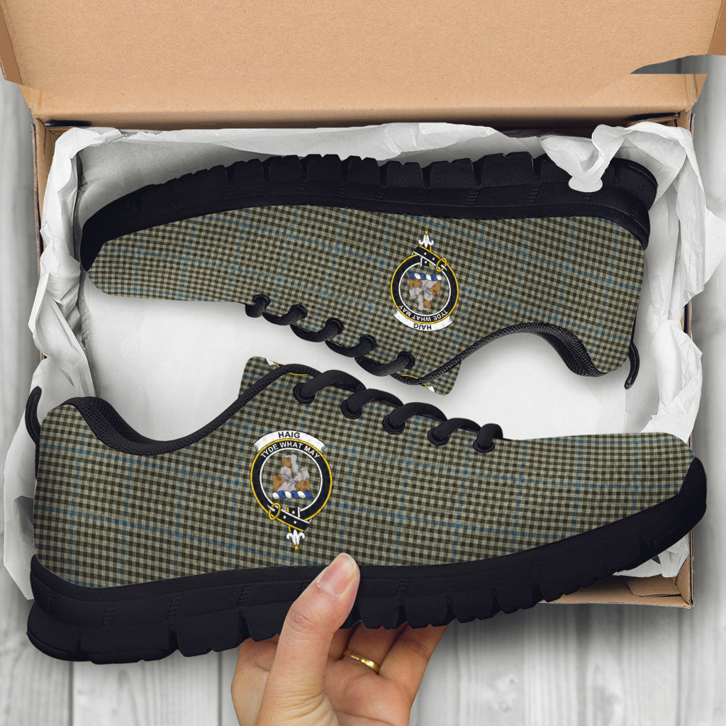 Haig Tartan Sneakers with Family Crest - Tartan Vibes Clothing