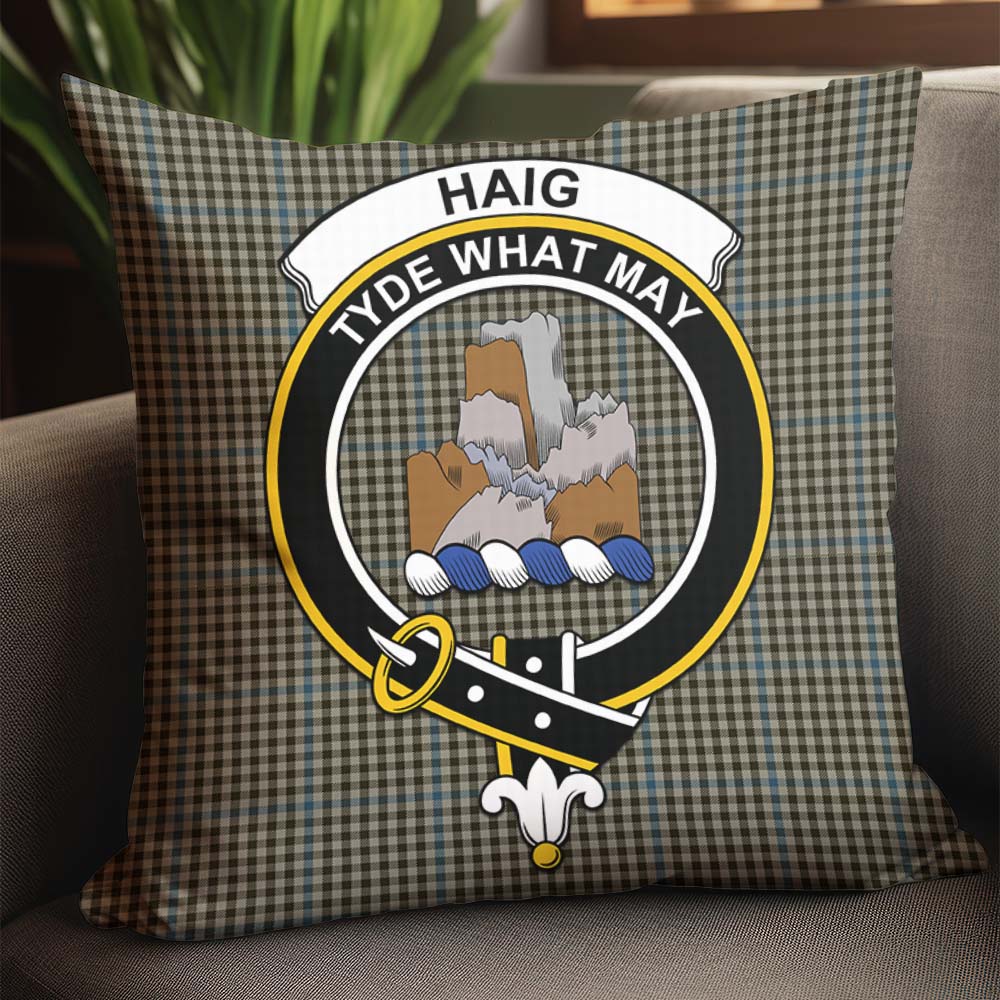 Haig Tartan Pillow Cover with Family Crest - Tartanvibesclothing