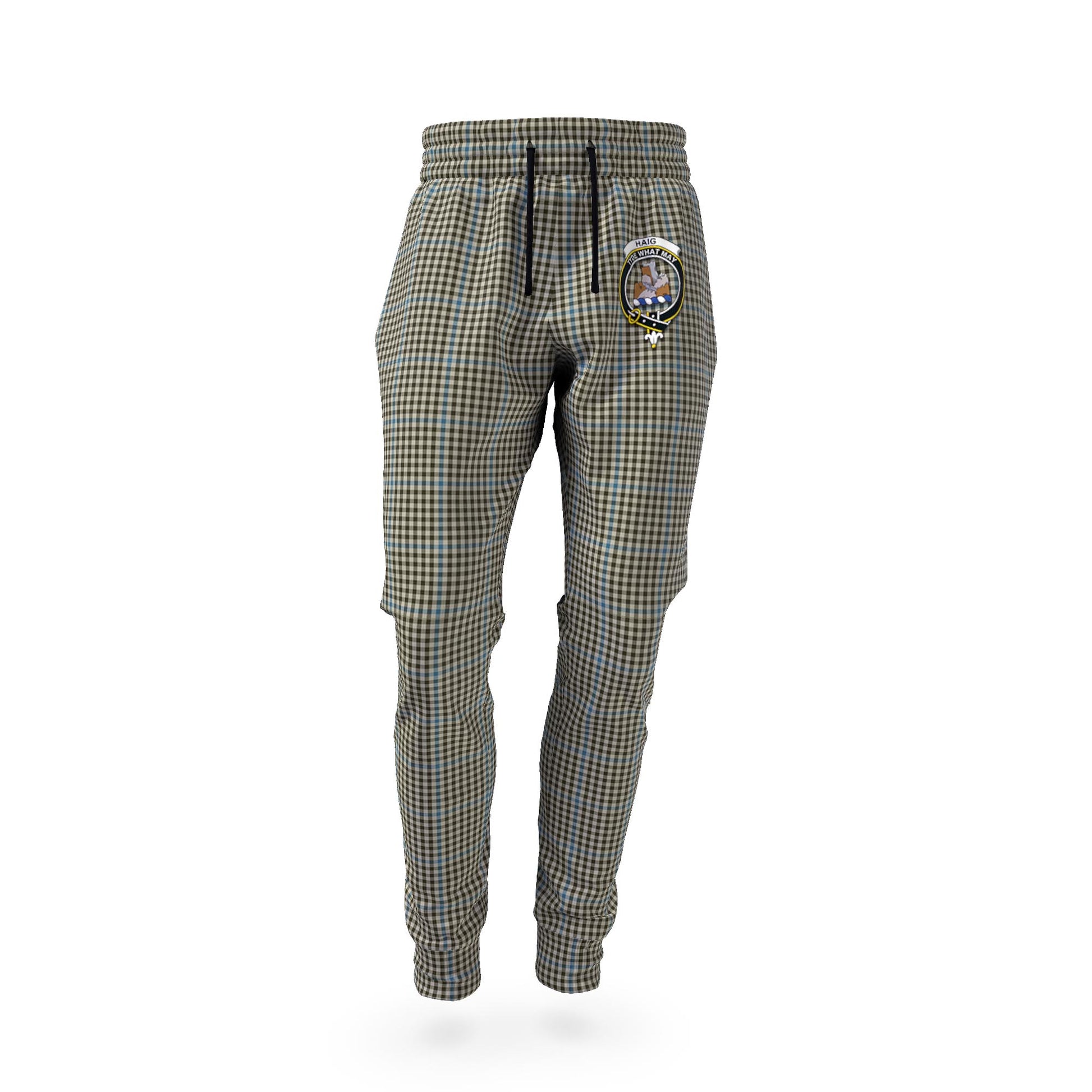 Haig Tartan Joggers Pants with Family Crest - Tartan Vibes Clothing