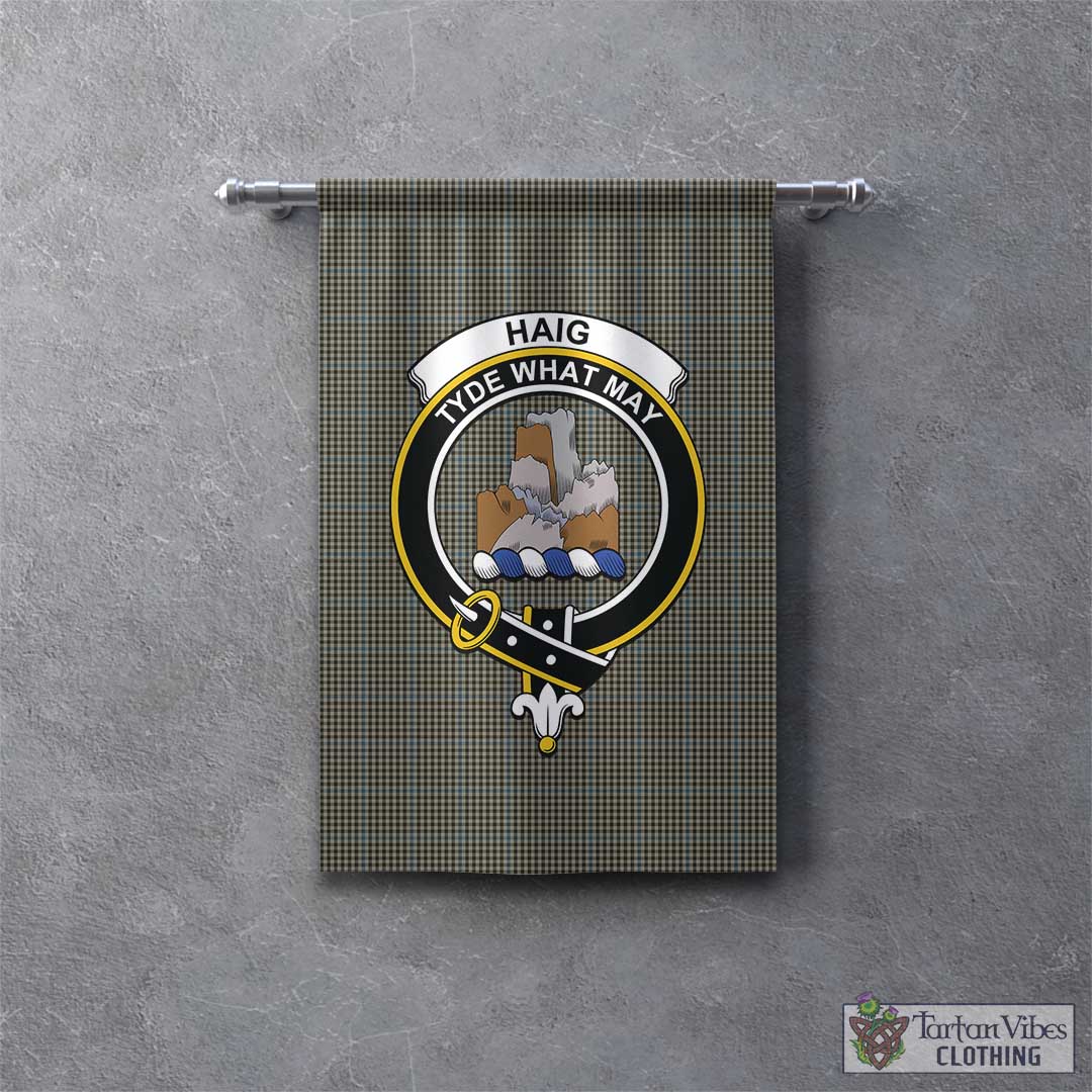 Tartan Vibes Clothing Haig Tartan Gonfalon, Tartan Banner with Family Crest