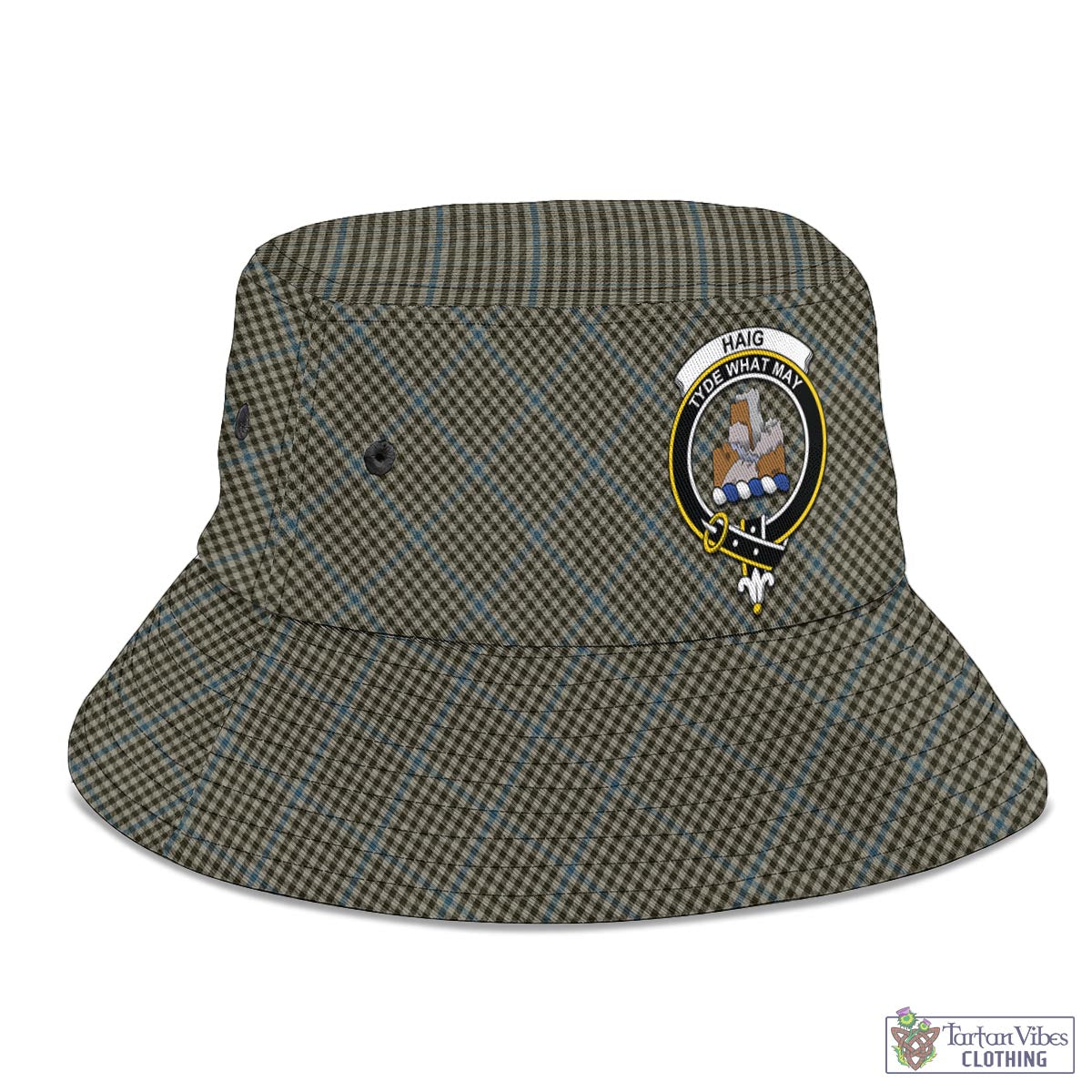 Tartan Vibes Clothing Haig Tartan Bucket Hat with Family Crest