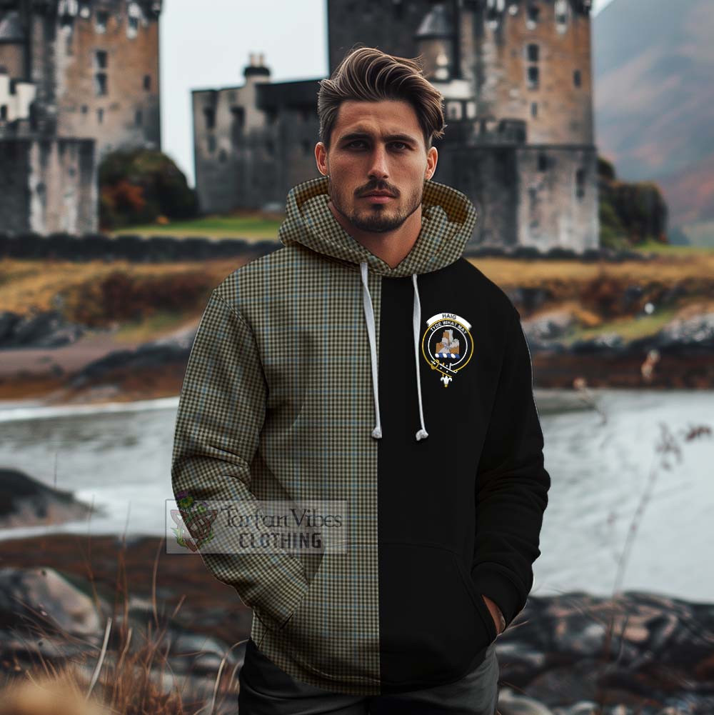 Tartan Vibes Clothing Haig Tartan Cotton Hoodie with Family Crest and Half Of Me Style