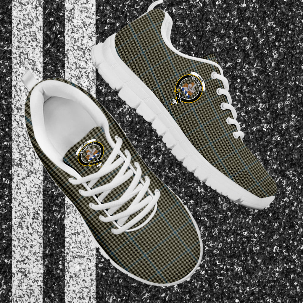 Haig Tartan Sneakers with Family Crest - Tartan Vibes Clothing