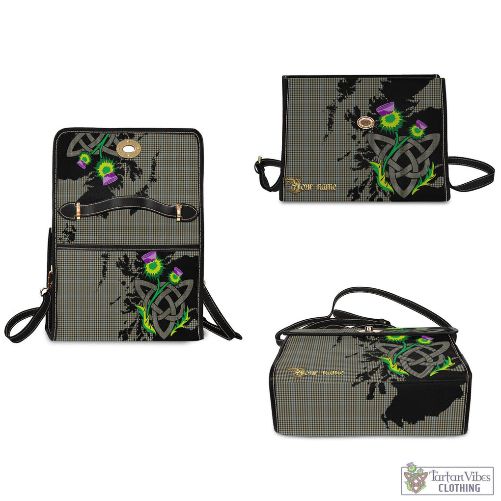 Tartan Vibes Clothing Haig Tartan Waterproof Canvas Bag with Scotland Map and Thistle Celtic Accents