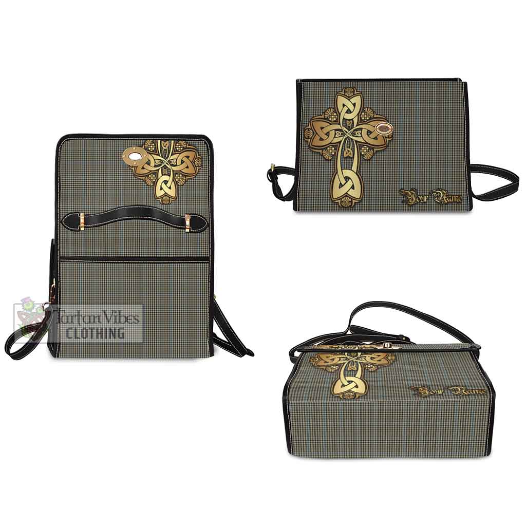 Tartan Vibes Clothing Haig Tartan Waterproof Canvas Bag Golden Thistle Celtic Cross Style