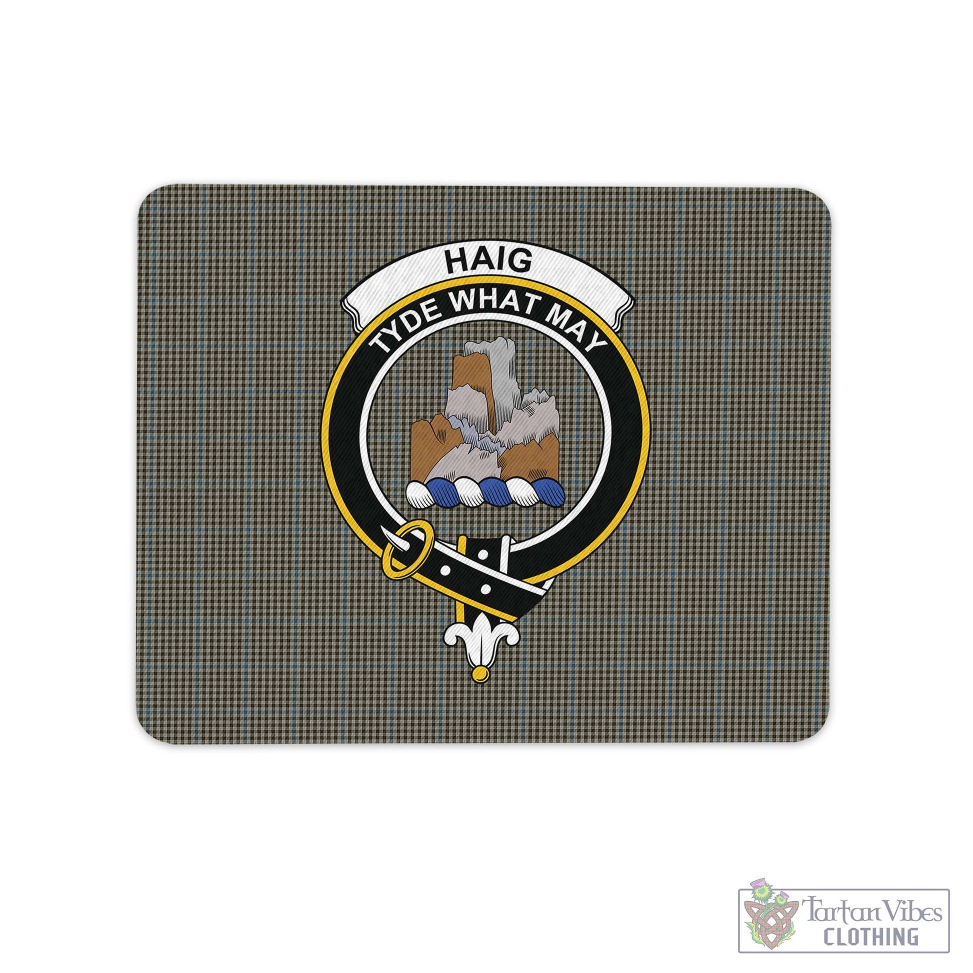 Tartan Vibes Clothing Haig Tartan Mouse Pad with Family Crest