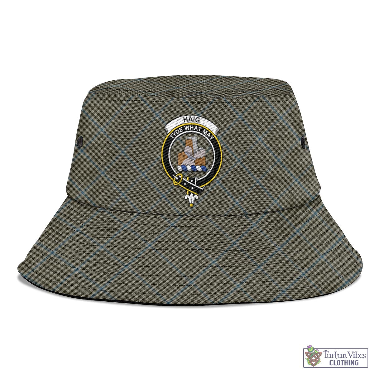 Tartan Vibes Clothing Haig Tartan Bucket Hat with Family Crest