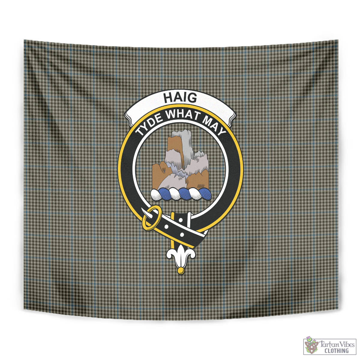 Tartan Vibes Clothing Haig Tartan Tapestry Wall Hanging and Home Decor for Room with Family Crest