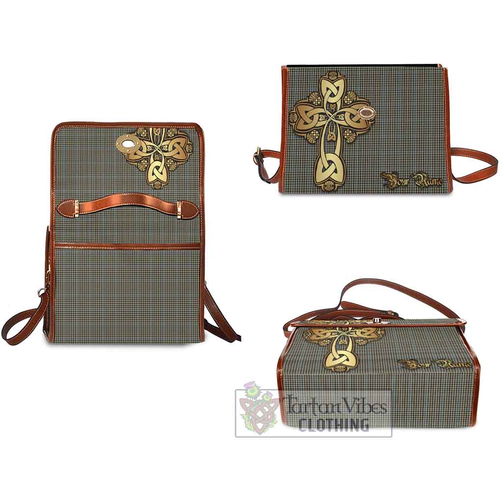 Tartan Vibes Clothing Haig Tartan Waterproof Canvas Bag Golden Thistle Celtic Cross Style